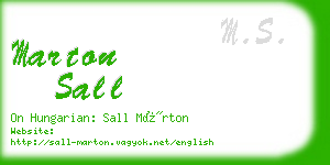 marton sall business card